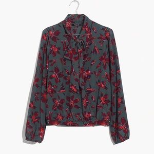 🆕 Madewell Silk-Tie Wrap Top in Winter Orchid